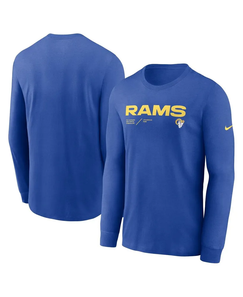 Men's Nike Royal Los Angeles Rams Sideline Lockup Performance Long Sleeve T-Shirt Size: Small