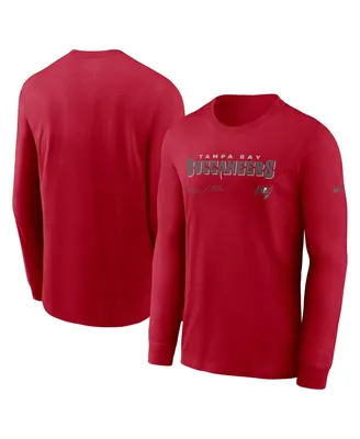 Men's Nike Red Tampa Bay Buccaneers Infograph Lock Up Performance Long Sleeve T-shirt
