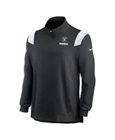 Men's Nike Black Las Vegas Raiders 2022 Coach Chevron Lockup Quarter-Zip Long Sleeve Top