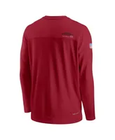 Men's Nike Cardinal Arizona Cardinals 2022 Sideline Coach Chevron Lock Up Performance Long Sleeve T-shirt