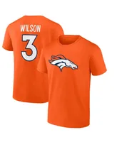 Men's Fanatics Russell Wilson Orange Denver Broncos Player Icon Name and Number T-shirt