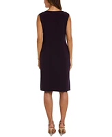 R & M Richards Women's Necklace Dress Foil-Print Jacket