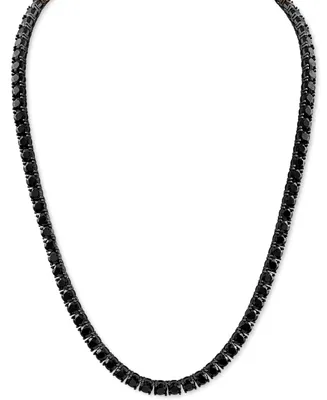 Esquire Men's Jewelry Black Spinel 24" Tennis Necklace in Black Ruthenium-Plated Sterling Silver, Created for Macy's