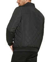 Calvin Klein Men's Quilted Baseball Jacket with Rib-Knit Trim