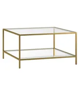 Hudson & Canal Sivil Square Wide Coffee Table, 32''