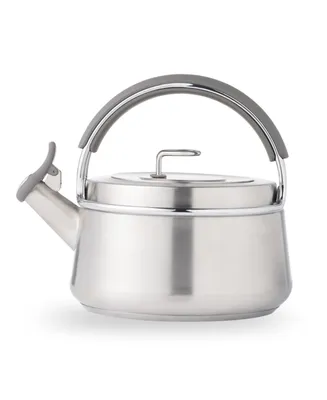 Cafe Collection Whistling Tea Kettle, 2 Quart - Silver