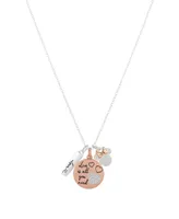 Disney Cubic Zirconia Minnie Mouse Charm Necklace (0.01 ct. t.w.) in 14K Rose Gold Flash Plated