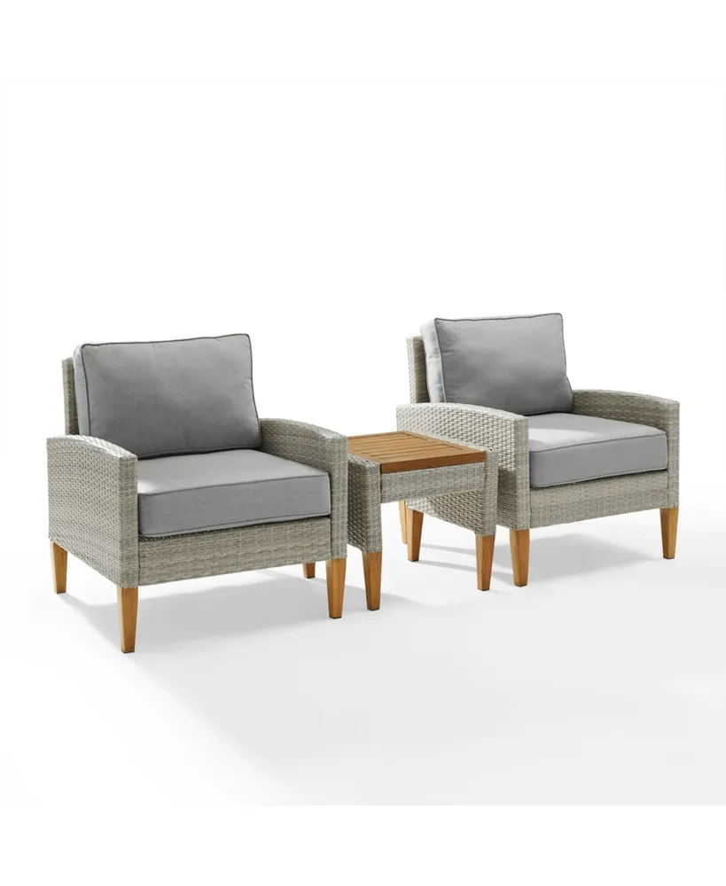 Capella 3 Piece Outdoor Wicker Chair Set