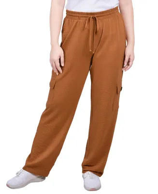 Ny Collection Petite Knit Pull On Gauze Cargo Pants