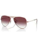 Ray-Ban Jr Kids Sunglasses, Gradient Aviator RJ9506 (ages 7-10) - Rose Gold