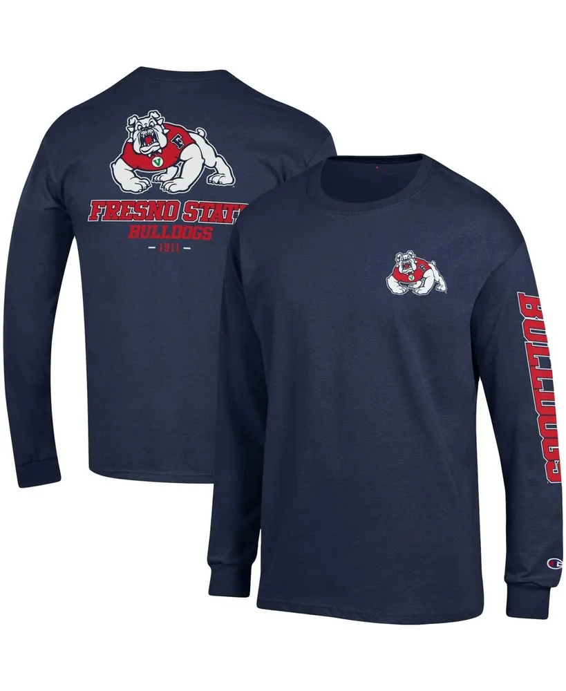 Men's Champion Navy Fresno State Bulldogs Team Stack Long Sleeve T-shirt