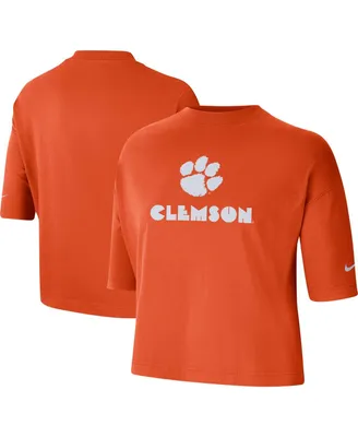 Women's Nike Orange Clemson Tigers Crop Performance T-shirt