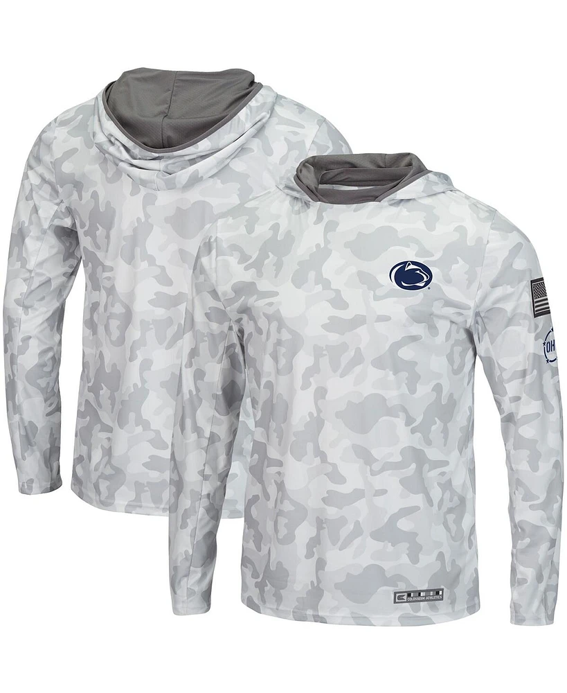 Men's Colosseum Arctic Camo Penn State Nittany Lions Oht Military-Inspired Appreciation Long Sleeve Hoodie Top