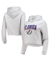 Women's League Collegiate Wear Ash Florida Gators 1636 Cropped Pullover Hoodie