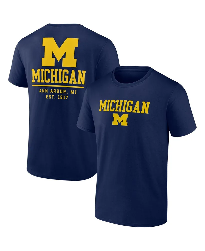 Men's Fanatics Navy Michigan Wolverines Game Day 2-Hit T-shirt