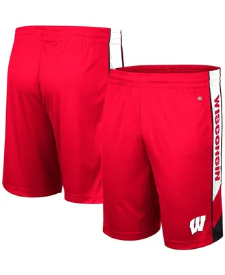Men's Colosseum Red Wisconsin Badgers Pool Time Shorts