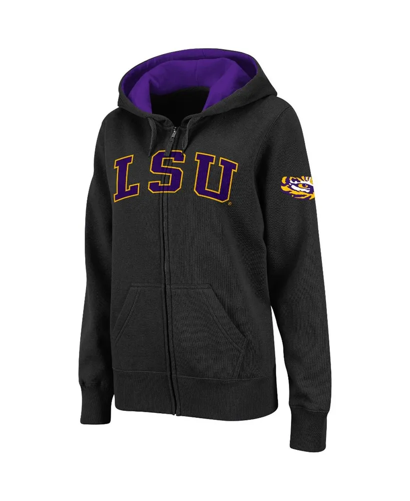 Women's Colosseum Lsu Tigers Arched Name Full-Zip Hoodie