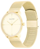 Calvin Klein Unisex Gold-Tone Stainless Steel Mesh Bracelet Watch, 35mm - Gold