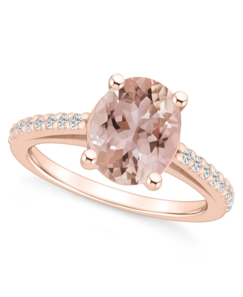 Macy's Morganite (2-1/2 ct. t.w.) and Diamond (1/4 Ring 14K Rose Gold