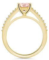 Macy's Morganite (1-1/4 ct. t.w.) and Diamond (1/6 Ring 14K Yellow Gold