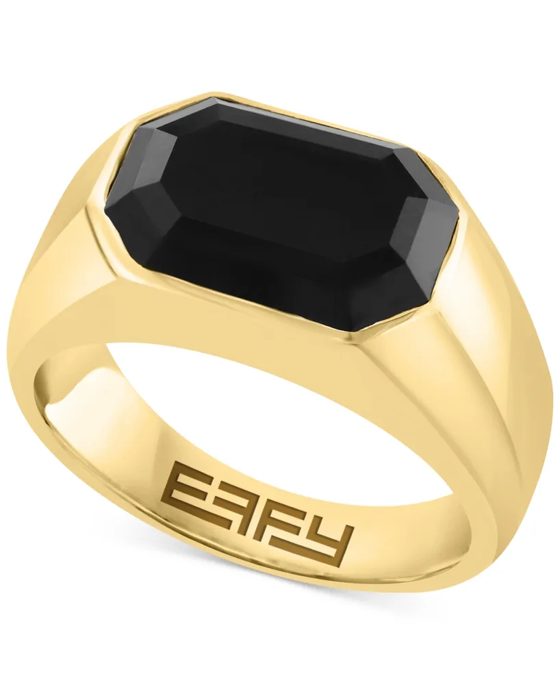 Effy Men's Onyx Ring in 14k Gold-Plated Sterling Silver