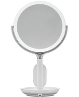 Sharper Image SpaStudio Vanity 8-inch Mirror with Built-In Qi Wireless Phone Charger, 5X and 10X Magnification