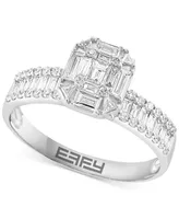 Effy Diamond Cluster Engagement Ring (7/8 ct. t.w.) in 14k White Gold