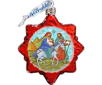 Designocracy Story of Nativity Mercury Holiday Ornaments, Set of 3