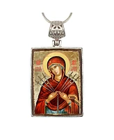 G.DeBrekht Virgin Mary of the Seven Swords Religious Holiday Jewelry Necklace Monastery Icons