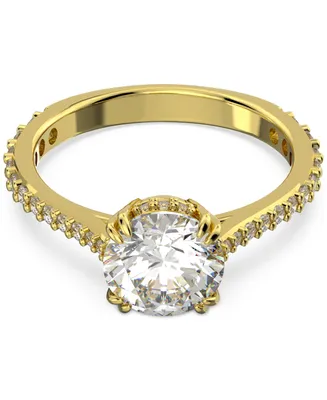 Swarovski Gold-Tone Constella Crystal Cocktail Ring