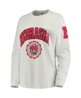 Women's White Nebraska Huskers Edith Long Sleeve T-shirt