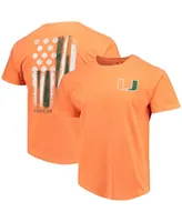 Men's Orange Miami Hurricanes Baseball Flag Comfort Colors T-shirt