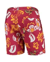 Men's Wes & Willy Maroon Minnesota Golden Gophers Floral Volley Logo Swim Trunks