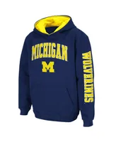 Big Boys Colosseum Navy Michigan Wolverines 2-Hit Team Pullover Hoodie