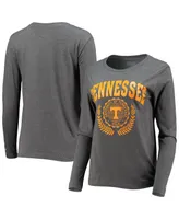 Women's Champion Heathered Charcoal Tennessee Volunteers University Laurels Long Sleeve T-shirt