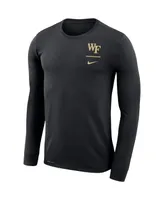 Men's Nike Black Wake Forest Demon Deacons Logo Stack Legend Performance Long Sleeve T-shirt
