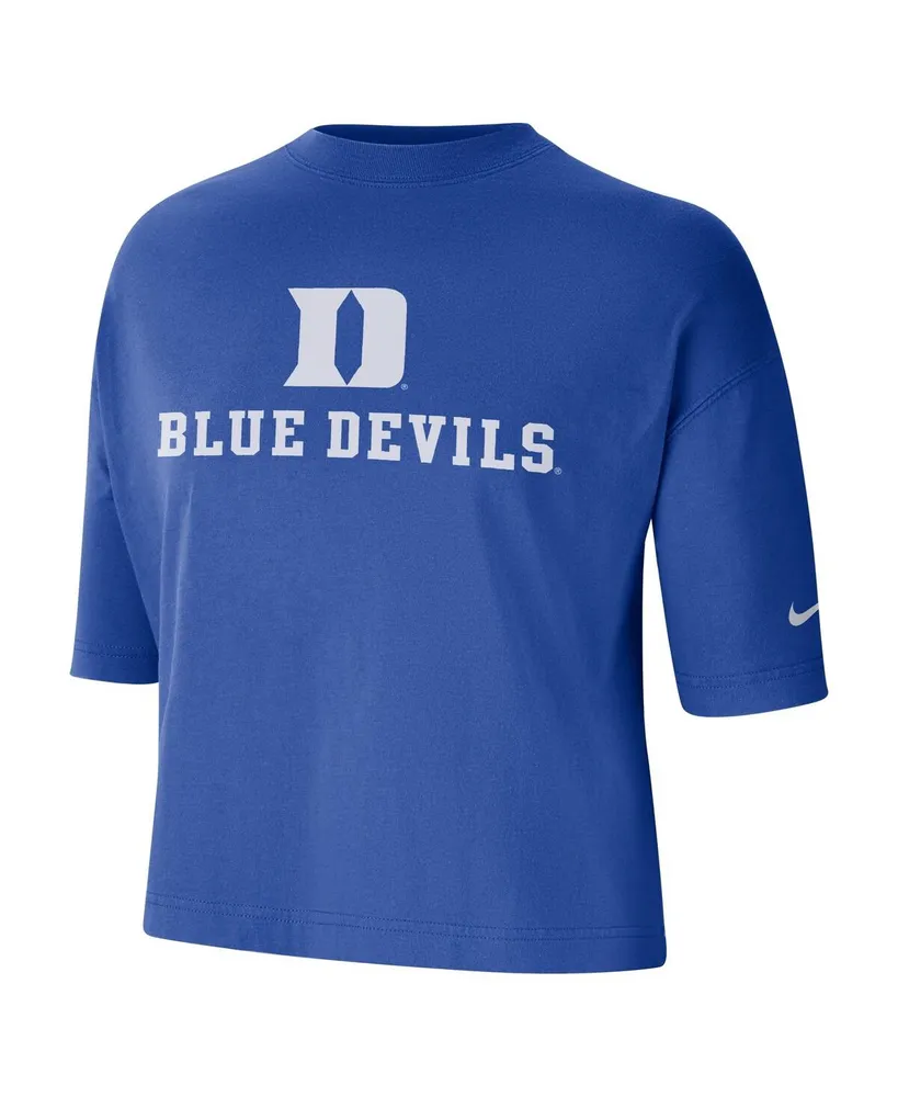 Women's Nike Royal Duke Blue Devils Crop Performance T-shirt