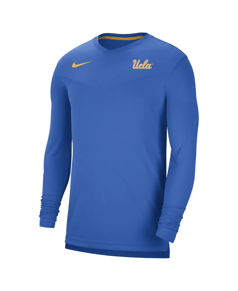 Men's Nike Blue Ucla Bruins Coach Performance Long Sleeve V-Neck T-shirt