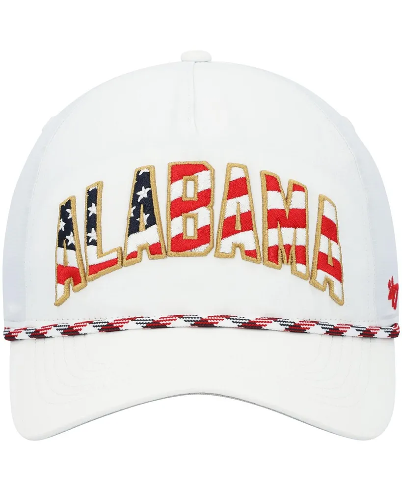 Men's '47 White Alabama Crimson Tide Stars and Stripes Flag Flutter Hitch Snapback Hat