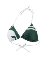 Women's Foco Green Michigan State Spartans Wordmark Bikini Top