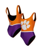 Women's Foco Orange Clemson Tigers One-Piece Bathing Suit