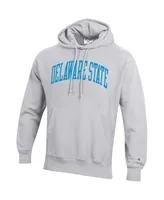 Men's Champion Gray Delaware State Hornets Tall Arch Pullover Hoodie