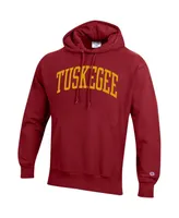 Men's Champion Crimson Tuskegee Golden Tigers Tall Arch Pullover Hoodie