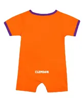 Newborn and Infant Boys and Girls Colosseum Orange Clemson Tigers Teddy Romper