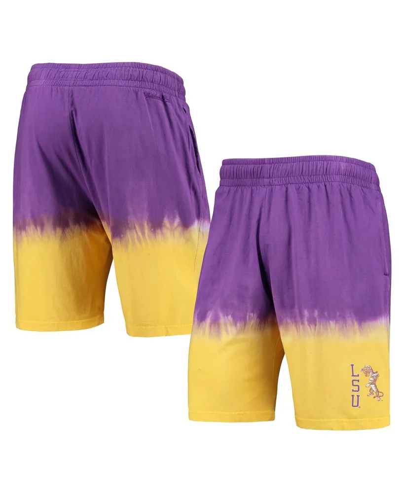 Men's Mitchell & Ness Purple, Gold Lsu Tigers Tie-Dye Shorts