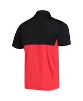 Men's Under Armour Black, Red Utah Utes 2022 Blocked Coaches Performance Polo Shirt