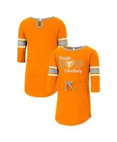 Toddler Girls Colosseum Heathered Tennessee Orange Tennessee Volunteers Poppin Sleeve Stripe Dress