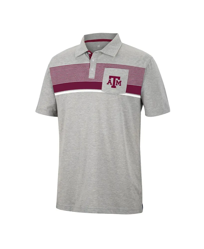 Men's Colosseum Heathered Gray Texas A&M Aggies Golfer Pocket Polo Shirt