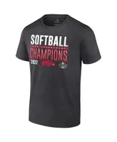 Men's Fanatics Heathered Charcoal Arkansas Razorbacks 2022 Sec Softball Conference Tournament Champions Locker Room T-shirt