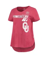 Women's Colosseum Heathered Crimson Oklahoma Sooners PoWered By Title Ix T-shirt